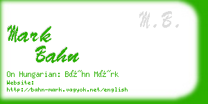 mark bahn business card